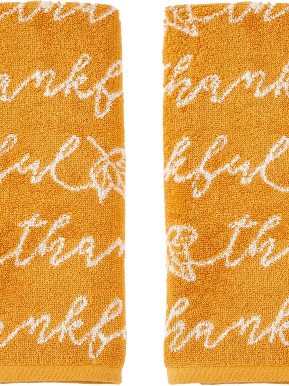 Autumn/Fall Thankful Script 100% Cotton Jacquard 2pc Hand Towel Set
